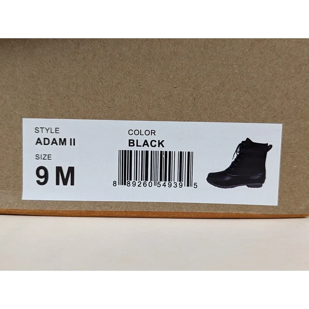 Weatherproof Vintage Adam II Duck Boots Mens 9 M Black Faux Leather Shoes NWB